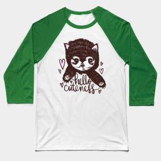 Hello Cuteness: Adorable Baby Animal Cute Creature Baseball T-Shirt